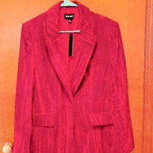 Women's Large, Steve Madden Burned Out Red Velvet Blazer, New with Tags